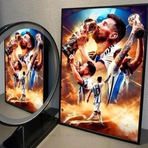 Lionel Messi Argentinien Fußballstar Poster Druck | Wandkunst | Fußball Bild - Bild 1 von 3