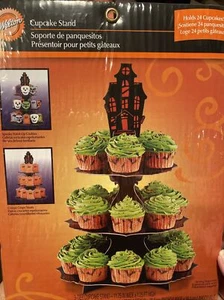 Wilton Black Cupcake Stand Halloween Holds 24 Cupcakes New - Picture 1 of 5