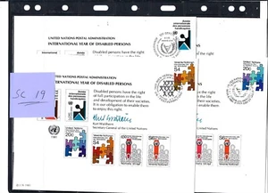 1981 DISABILI Set Carte Souvenir (SC 19) - Tutti e 3 gli Uffici - UNPA Fresh - Foto 1 di 1