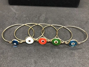  Brazalete Brazalete Mal de Ojo Chapado en Oro Brazalete Cabalá Buena Suerte Protección Hamsa  - Imagen 1 de 17