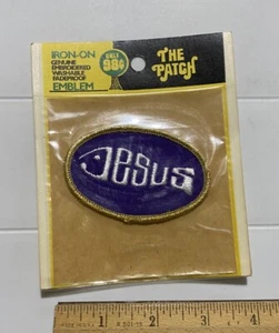 NIP Vintage Ichthus Symbol Jesus Fish Souvenir Iron-on Embroidered Patch Badge - Picture 1 of 3