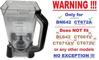 SHARK MUST READ!!! - Ninja 72 oz XL Pitcher Only for BN642 CT672A Smart Screen Blender