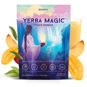 Yerba Magic | Yerba Mate Instant Tea Powder | Peach Mango Flavor | 30 Servings - Picture 1 of 10
