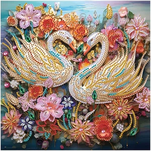 5D Special Shape Diamond Art Kits for Beginners, Swan Diamond Painting Kits for  - Picture 1 of 7