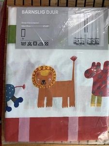 Vintage 2006 Ikea Barnslig DJUR 2 Gardinen Paneele 47x69 Dschungeltiere Primärfarben - Bild 1 von 6
