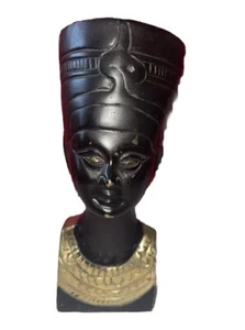Busto egipcio vintage pequeño de latón negro de Nefertiti - Imagen 1 de 6