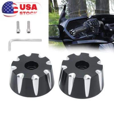 2x CNC Hand Grips Handlebar Bar Ends Caps For Can Am Spyder F3 RT ST 2015-2023 - Image 1 of 4
