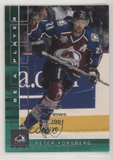 2001-02 ITG Be A Player Memorabilia /10 Peter Forsberg #91 HOF
