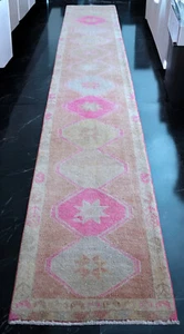 2x13 ft Runner Turkish Oushak Rug HandMade Narrow Hallway Rug actua 2.3x12.10 ft - Picture 1 of 12