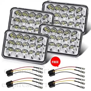 4PCS 4x6" Inch LED Halo Headlights Sealed Beam For Chevrolet El Camino 1976-1987 - Picture 1 of 10