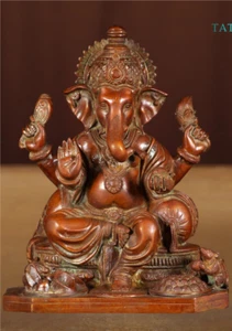 Messing Lord Ganesha Statue. 12 Zoll großer Lord Ganesha. Ganesh Idol. Wohndeko. - Bild 1 von 7