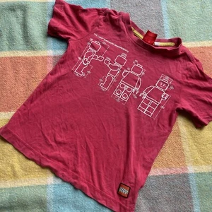 Lego Minifigure T-shirt Faded Red Size 4 Short Sleevel Crew - Picture 1 of 10