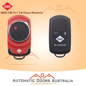 B&D TB-7v1 TriTran Garage Door Remote Red - Picture 1 of 4