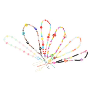6 Pcs Handy Kette Anhänger Seil Telefonketten Mit Farbigen Perlen - Zdjęcie 1 z 12