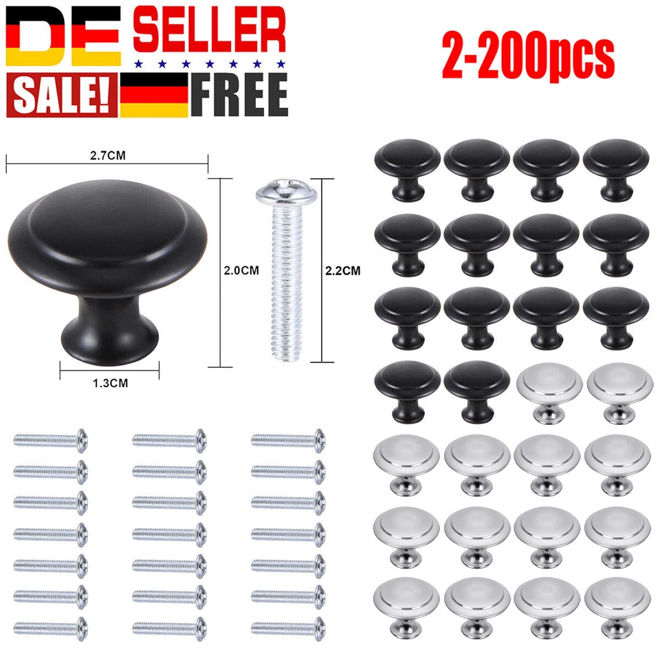 2-200× Möbelknöpfe Rund Möbelgriffe Schrankknopf Möbelknäuf Tür Knopf Edelstahl - Bild 1 von 4