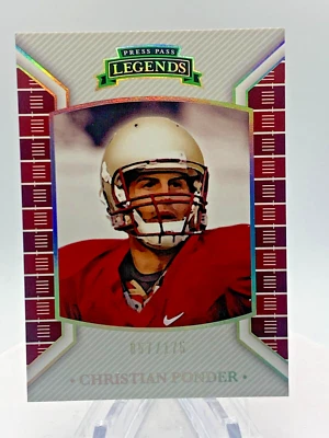 2011 Press Pass Legends Silver Holofoil #6 Christian Ponder - Image 1 of 2