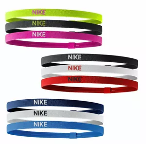 Nike Hairband Headband 3 Pack Sports Band Unisex Women Men New Black Gym Running - Picture 1 of 41