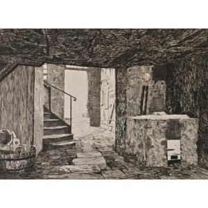 Jan Hendrik Wolter Interior Katen con cocina ahumada firmado aguafuerte 1911 muestra - Imagen 1 de 3