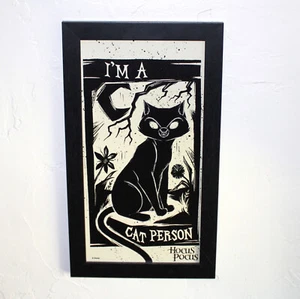 Disney Hocus Pocus Framed Art Binx I’m a Cat Person wall decor goth 18.5" - Picture 1 of 5