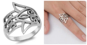 Sterling Silver 925 HAMSA HAND, HAND OF GOD LUCKY CHARM DESIGN RING SIZES 5-10* - Picture 1 of 4
