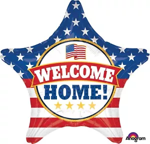 18" Welcome Home! Foil Balloon - Anagram - Red, White, Blue - Patriotic - Picture 1 of 1