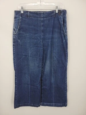 Pantalón de mezclilla Adriano Goldschmied para mujer 32 Juliette náutico pierna ancha corto Foto 1 de 4