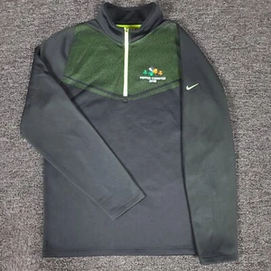 Nike Golf Jacket Mens Small Black Dri Fit 1/4 Zip Mock Neck Pepper Canister 2019 - Picture 1 of 13
