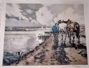 Impresión Ferdinand-Jean Luigini 1926 El camino en invierno 20" x 25" firmada por el artista - Imagen 1 de 18