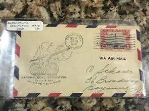SW1 Luftpost Postgeschichte Brief Int'l Aeronautical Expo, Chicago IL - Roessler - Bild 1 von 2
