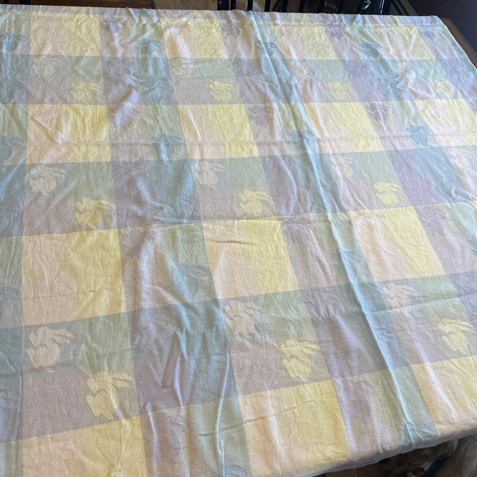 Living Quarters Occasions Tablecloth Pastel Bunnies Easter Rectangular 66” X 51” - Image 1 of 4