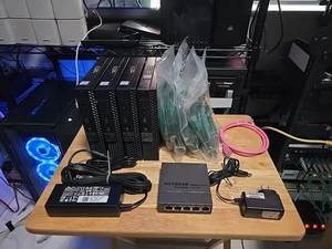 DELL&NETGEAR COMBO 4 DELL 7050 I5 AND PROSAFE GS105E 5 10' CAT6 CABLE 1 3' CABLE - Picture 1 of 5