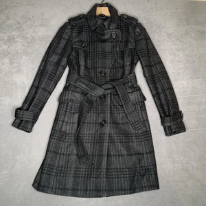 Banana Republic Mantel Damen XS Petite Plaid Wolle Trench Gürtel italienischer Stoff - Bild 1 von 11