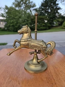 Vintage Solid Brass Carousel Horse Figure Statue - Picture 1 of 12