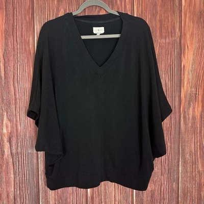 Camisa Lou & Grey Loft Mujer Signaturesoft Cuello en V Dolman Negra Top Talla Grande Foto 1 de 4