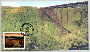 #4511 NEW RIVER GORGE BRIDGE $4.95 PRIORITY MAIL STAMP FIRST DAY OF ISSUE FDC - Picture 1 of 1