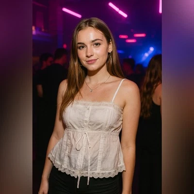 Candie's White Lace Trim Babydoll Cami Top Women's Medium Y2K Coquette Style - Image 1 of 4