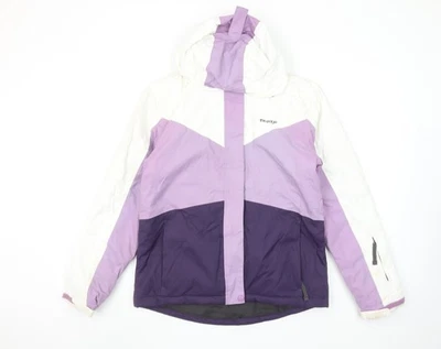 Chaqueta de esquí The Edge para mujer púrpura blanca talla 12 abrigo de invierno impermeable con capucha Foto 1 de 4