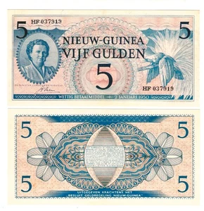 u Reproduktion Schein Niederlande Neuguinea 5 Gulden 1950 Pick #6 1753R - Bild 1 von 1