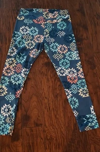 LuLaRoe Tall & Curvy Blue Multi-Color Mod Print Leggings - Size L/XL - Picture 1 of 3