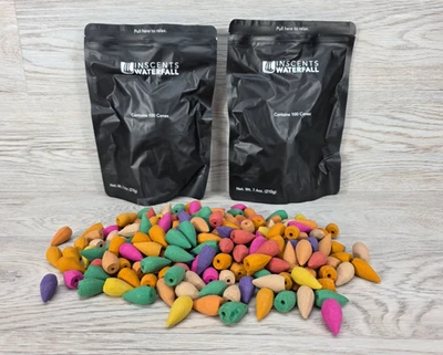 Inscents Waterfall Backflow Incense Cones 100% Natural Scents 2 Packs of 100 200 - Image 1 of 4