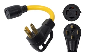 NEMA 14-50P a L14-30R 120V/240V 50 Amp 4 clavijas macho enchufe a 4 clavijas bloqueo de torsión - Imagen 1 de 7