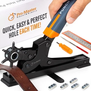 Desktop Leather Belt Hole Puncher Tool - Easier to Use Tabletop Design for W... - Picture 1 of 8