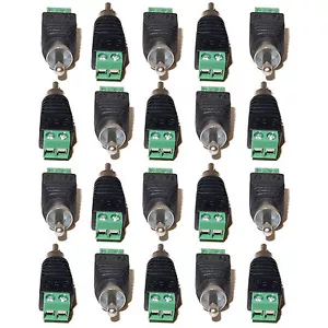 20pcs UTP Cat5 /6 Phono RCA Male Plug to AV Screw Terminal Video Balun Connector - Picture 1 of 9