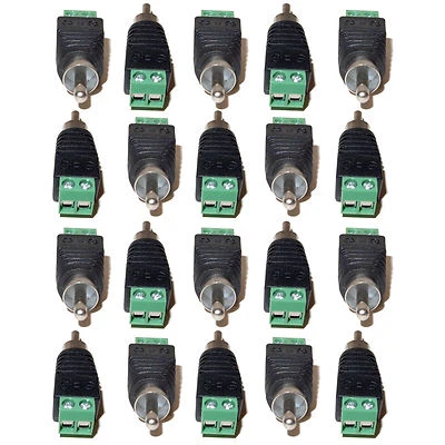 20pcs UTP Cat5 /6 Phono RCA Male Plug to AV Screw Terminal Video Balun Connector - Image 1 of 4