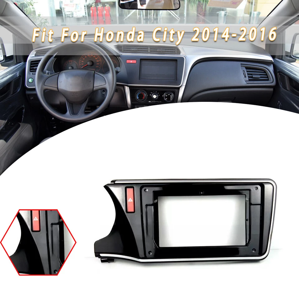Car Fascia Stereo Radio Bezel Panel Frame DVD Trim For Honda City 2014-2016 - Image 1 of 1