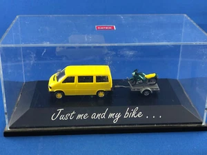 HERPA JUST MY BIKE VW EUROVAN BMW VINTAGE VAN TRAILER MOTORCYCLE 1:87 MODEL KIT - Picture 1 of 8