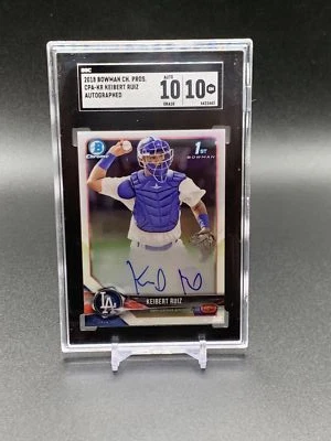 2018  Bowman Keibert Ruiz 1st Chrome Auto SGC 10/10 | Washington Nationals - Image 1 of 2
