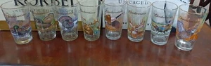 Juego de 8 vasos de cerveza Budweiser vintage serie vida silvestre escenas al aire libre 1999 - Imagen 1 de 24