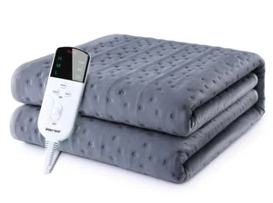 iHeroo Coperta Elettrica Singola 150cm x 80cm, 66w - Grigio - Foto 1 di 3