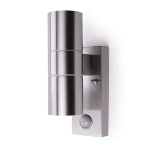 Hispec Coral Up/Down Outdoor LED Wall Light with PIR Sensor - Stainless Steel - Picture 1 of 1